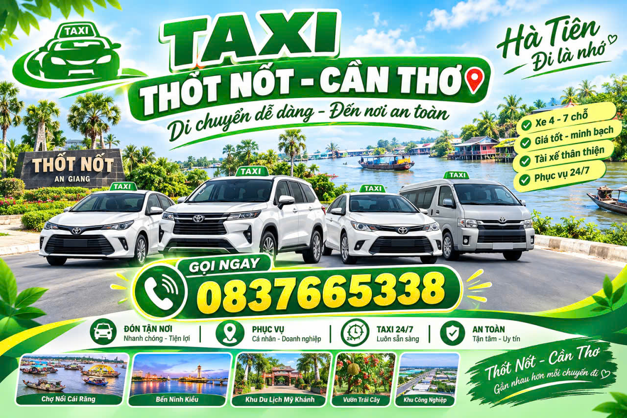 Taxi Thốt Nốt phục vụ du lịch